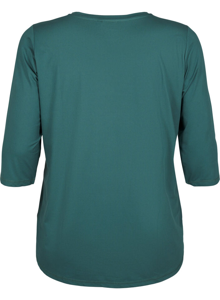 Work-out top met 3/4 mouwen, Groen, Packshot image number 1