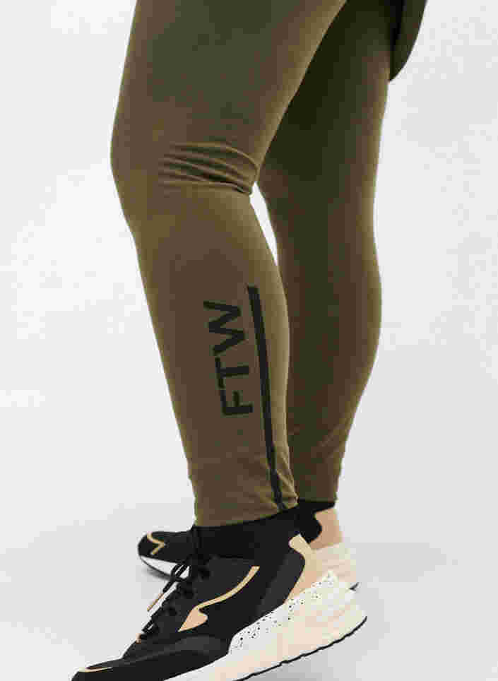 Legging en coton avec détails imprimés, Ivy Green, Model image number 2