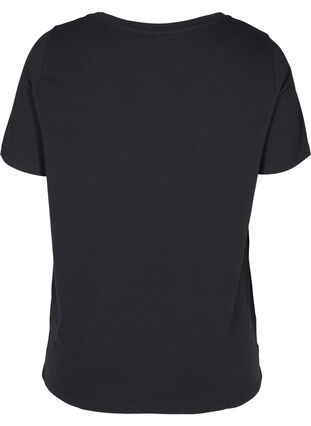T-shirt en coton à paillettes, Black , Packshot image number 1