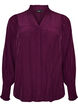 Blouse avec col &agrave; volants et fronces, Violet, Packshot image number 0