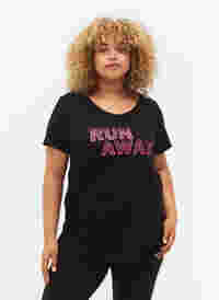 Trainingsshirt met print, Black w. Run Away, Model