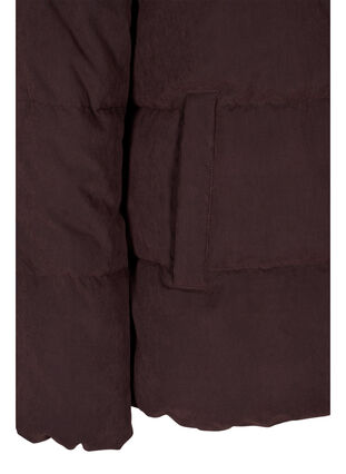 Korte winterjas met rits en hoge kraag, Black Coffee, Packshot image number 3