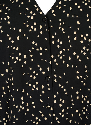 Shirtblouse met V-hals en print, Black Dot AOP, Packshot image number 2
