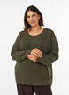 Gebreide blouse met een opengewerkt structuurpatroon, Groen, Model image number 0