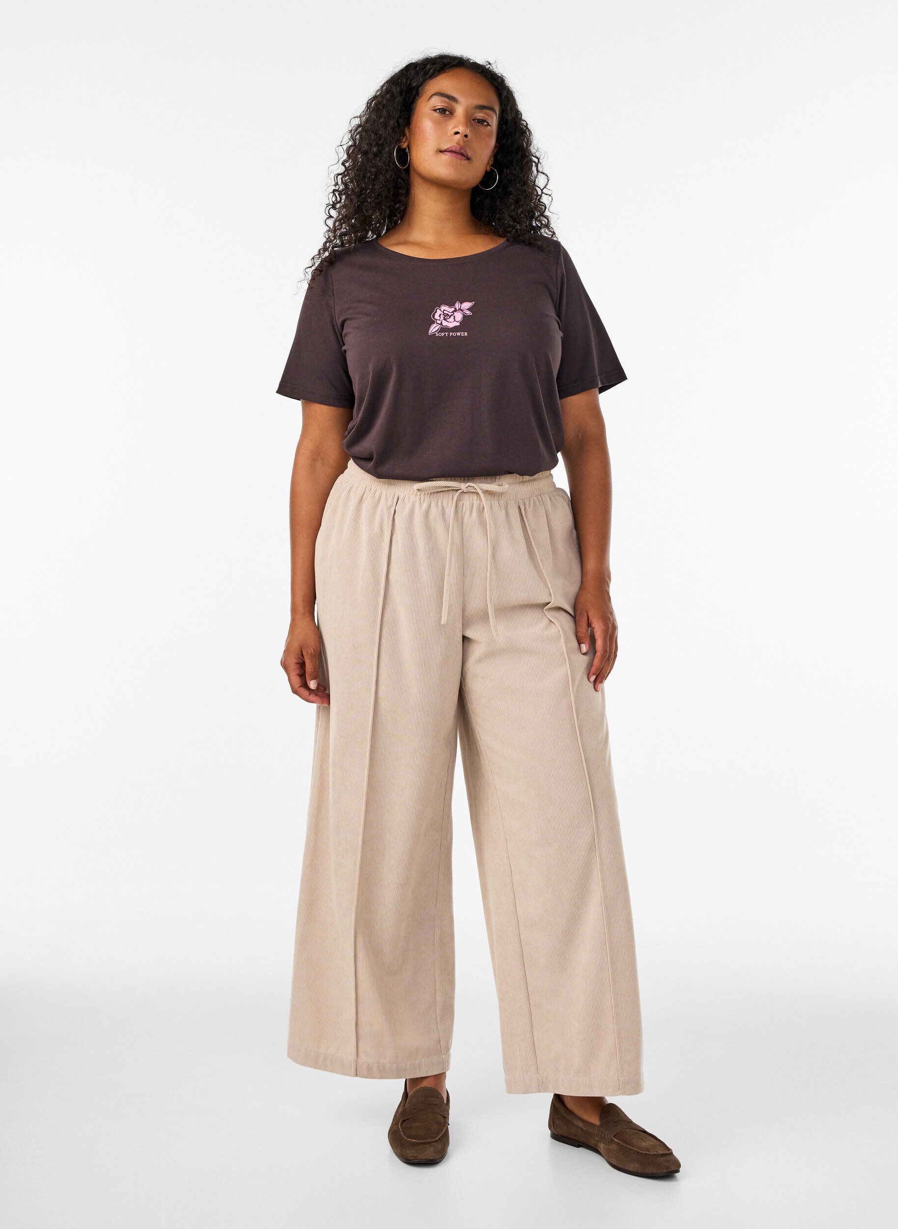 ZizziT-shirt imprim&eacute;, Marron, Model image number 1