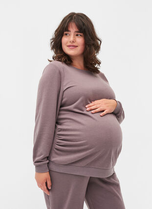 Pull de grossesse avec bords côtelés, Iron, Model image number 0