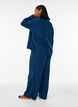 Pantalon de pyjama ample en mousseline de coton, Bleu, Model image number 1