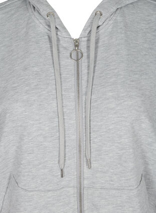 Sweatshirt met korte mouwen en ritssluiting, Light Grey Melange, Packshot image number 2