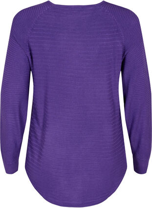 Gebreide blouse met ronde hals, Ultra Violet, Packshot image number 1