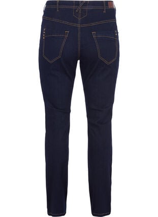 Slim fit Vilma jeans met hoge taille, Dk blue rinse, Packshot image number 1