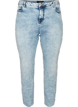 Mom fit jeans in katoen, Light blue denim, Packshot image number 0