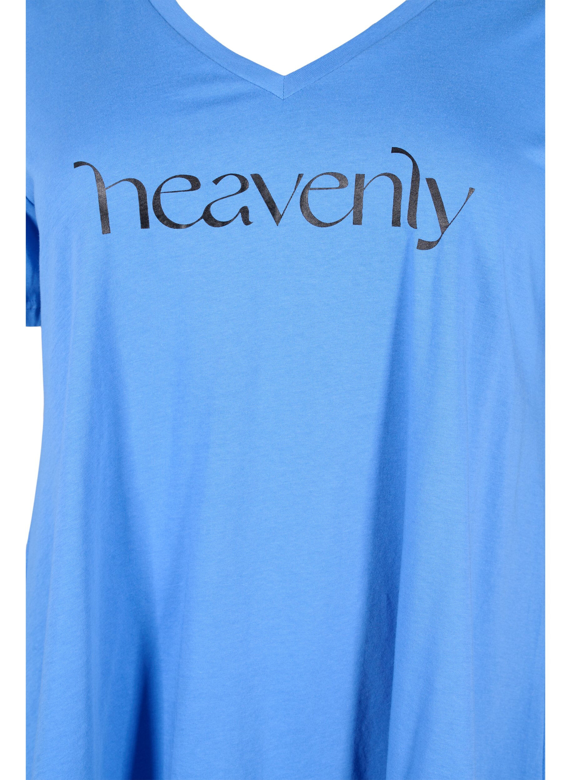 ZizziKatoenen t-shirt met korte mouwen, Ultramarine HEAVENLY, Packshot image number 2