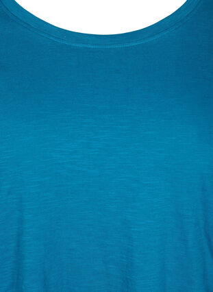 T-shirt in katoen met korte mouwen, Moroccan Blue, Packshot image number 2