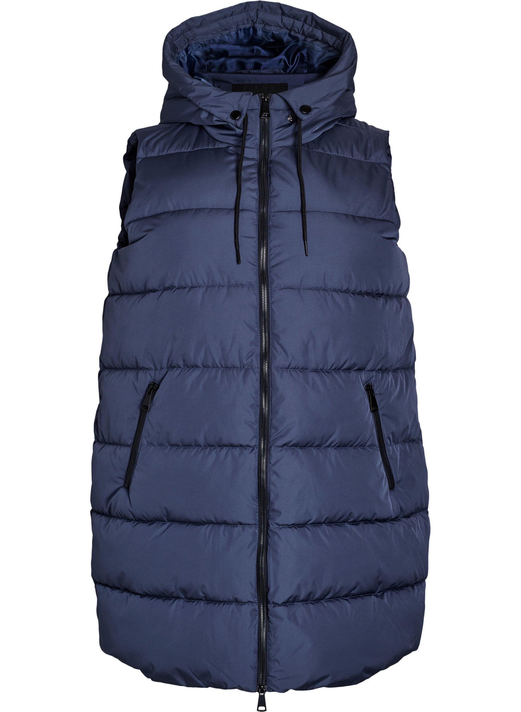 ZizziVeste longue avec capuche et poches, Bleu, Packshot image number 0