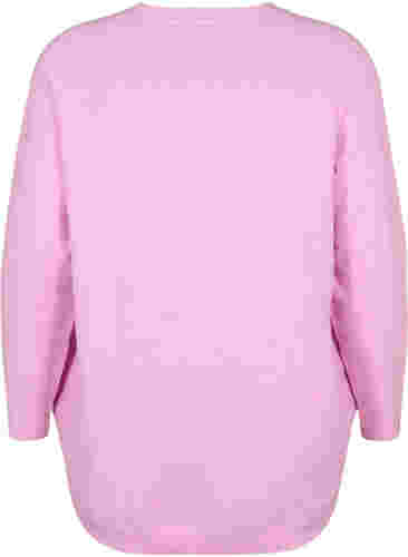 Gemêleerde gebreide blouse met knopen, Lilac Sachet Mel., Packshot image number 1