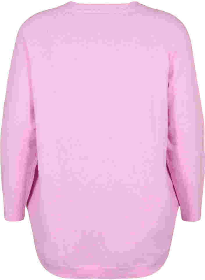 Gemêleerde gebreide blouse met knopen, Lilac Sachet Mel., Packshot image number 1