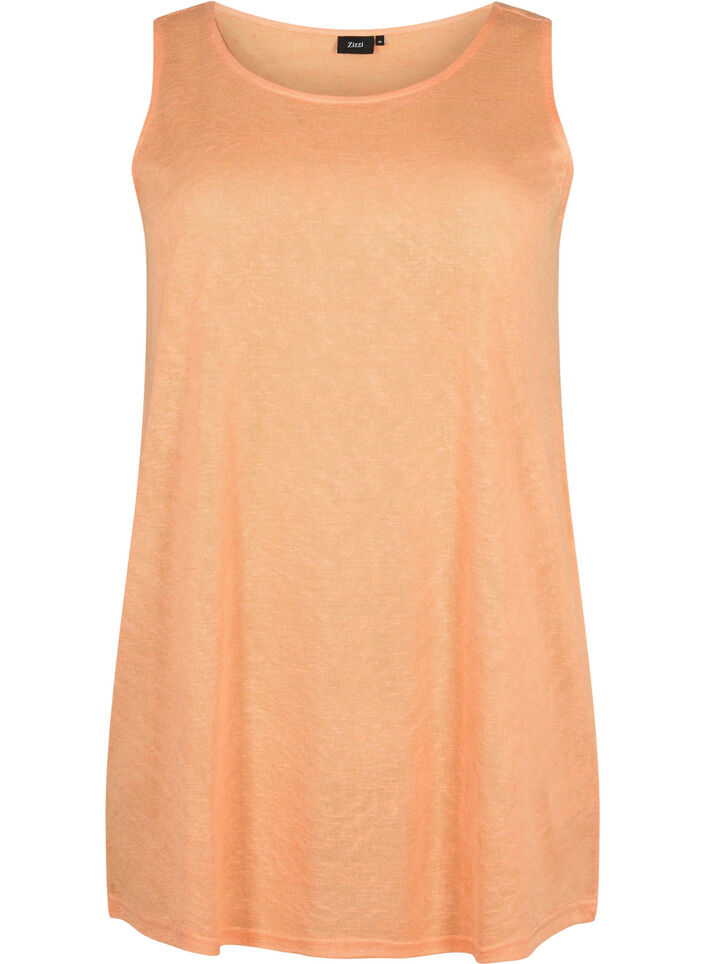 Top avec structure et col rond, Mock Orange, Packshot image number 0