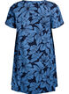 Robe courte en trapèze à imprimé léopard, Bleu, Packshot image number 1