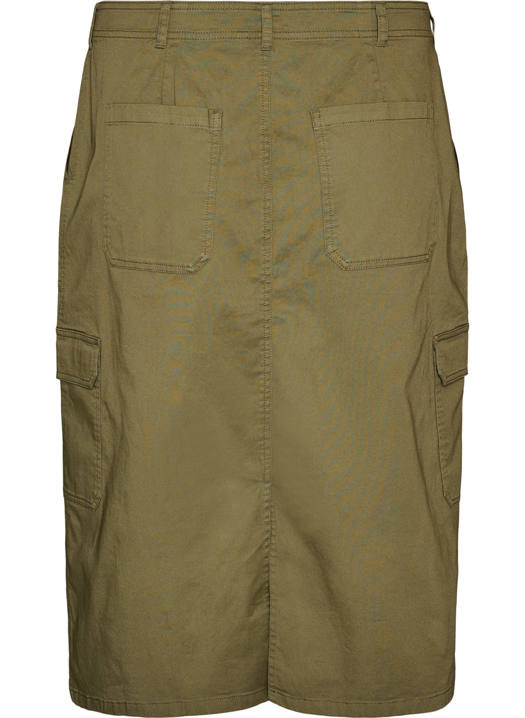 ZizziKatoenen cargorok met een split aan de achterkant, Groen, Packshot image number 1