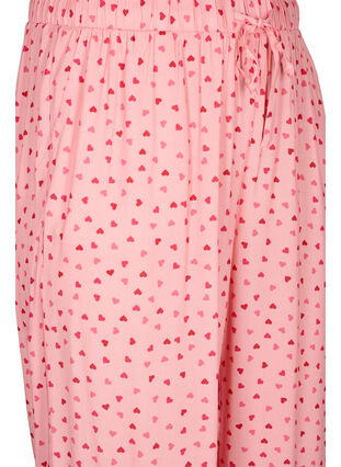 Los vallende viscose broek met all-over print, Pink Icing W. hearts, Packshot image number 2