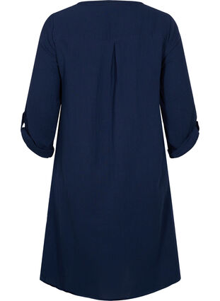 Robe en coton à manches 3/4, Navy Blazer, Packshot image number 1
