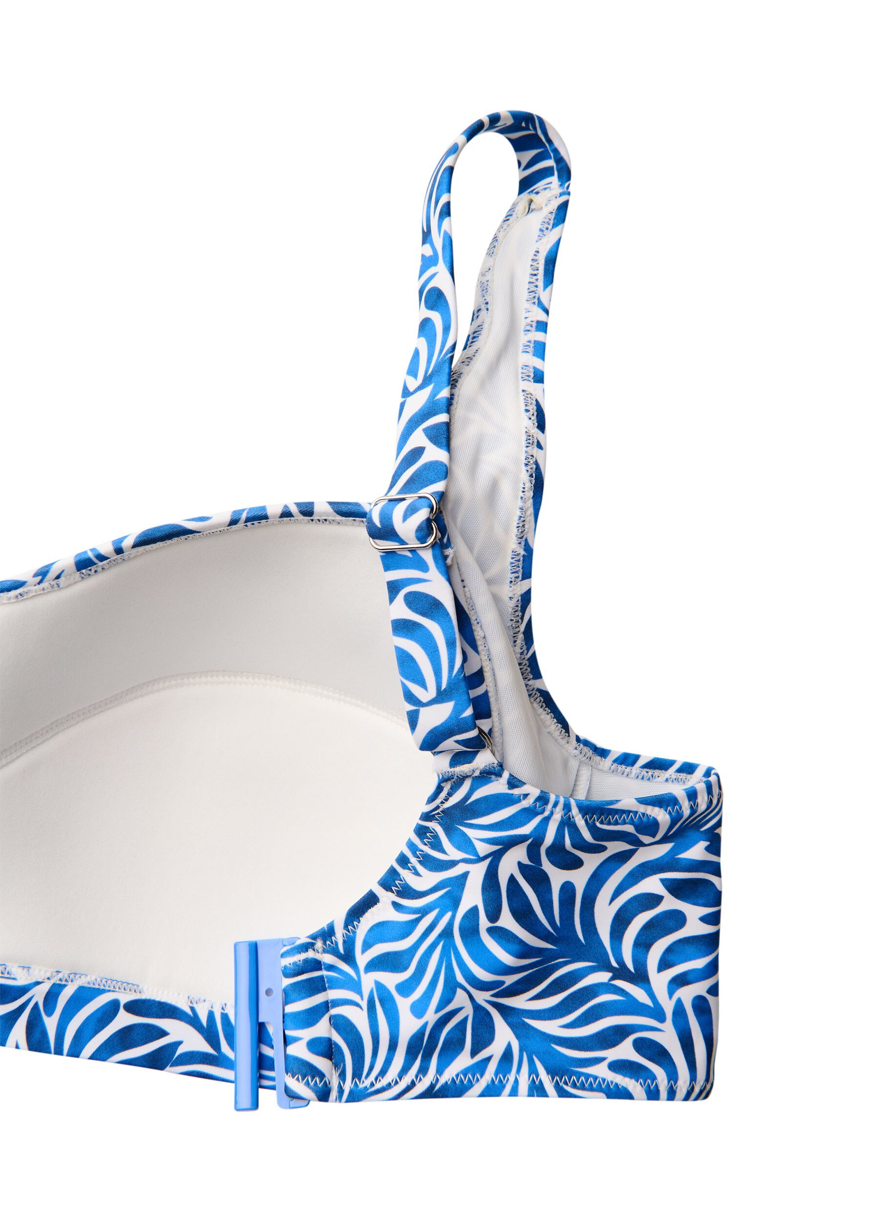 ZizziGewatteerde bikinitop met print, Blauw, Packshot image number 3