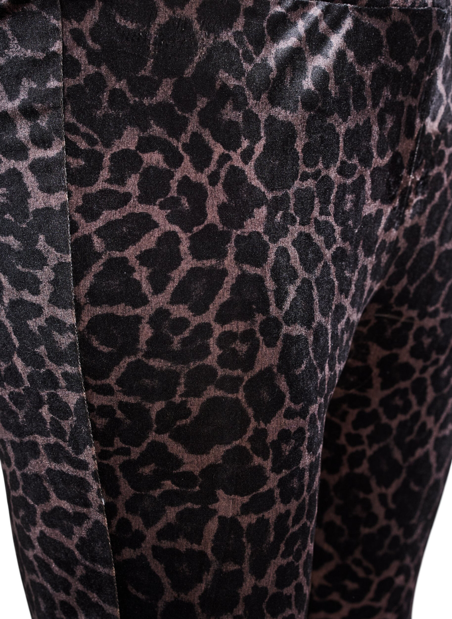 Zizzi Legging en velours &agrave; motif l&eacute;opard, Marron, Packshot image number 2