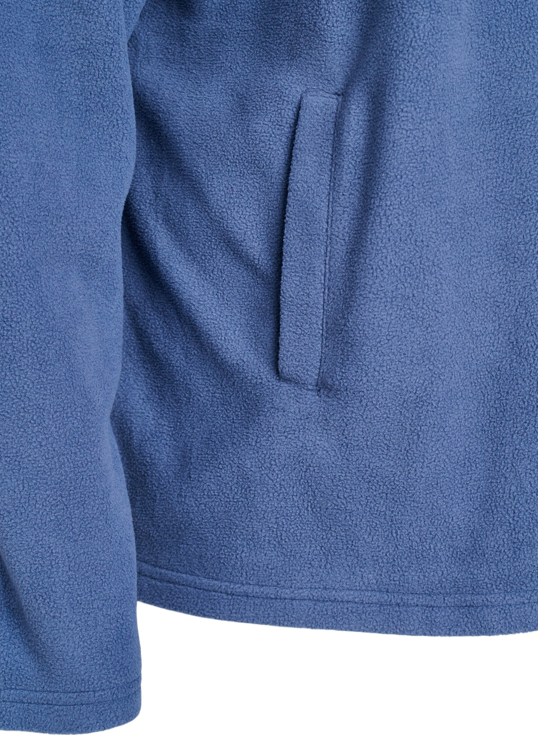 ZizziFleecetop met ritssluiting en hoge kraag, Blauw, Packshot image number 3