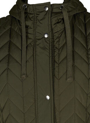 Lang gewatteerd vest met capuchon, Forest Night, Packshot image number 2