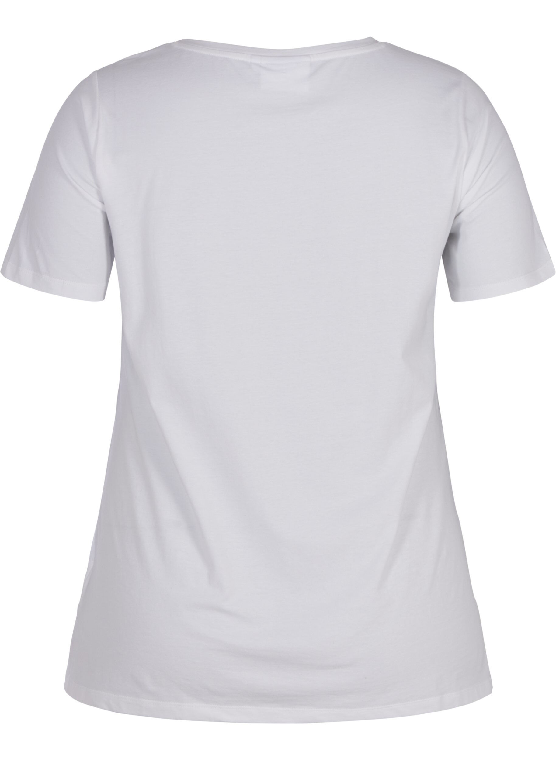 Zizzi T-shirt basique, Bright White, Packshot image number 1