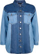 Veste en jean color block, Light Blue Denim, Packshot image number 0