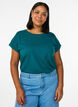 T-shirt met korte mouwen van katoenmix, Groen, Model image number 0