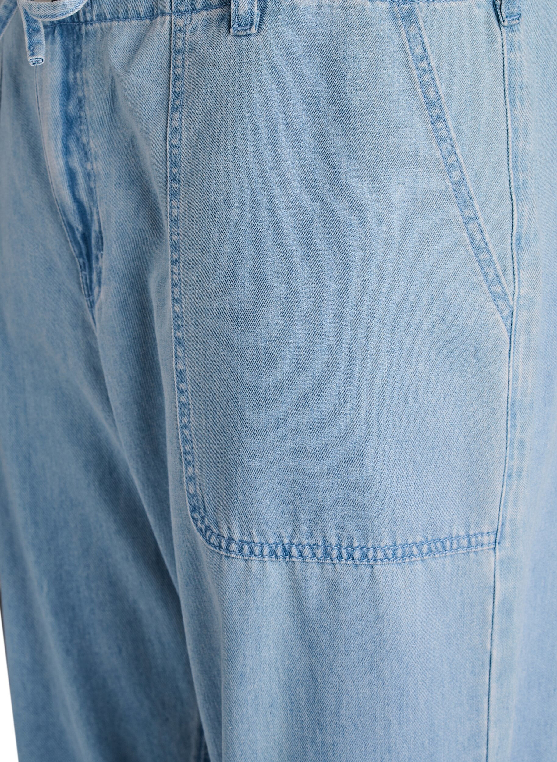 ZizziHigh-waisted jeans met strikceintuur, Blauw, Packshot image number 2