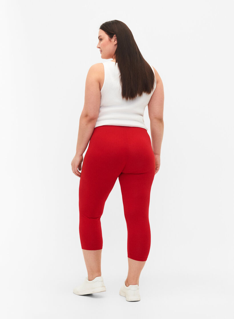 Basic 3/4 legging in viscose, Rood, Model image number 2