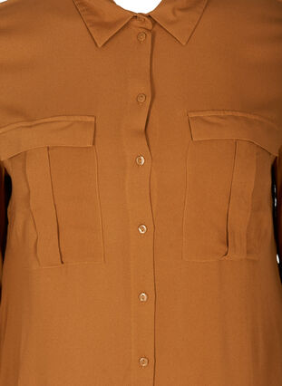 Viscose blouse met borstzakken, Argan Oil, Packshot image number 2