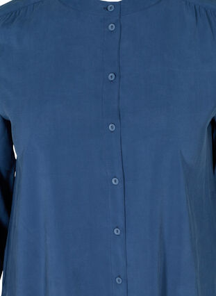 Lange blouse in viscose, Blue Ass, Packshot image number 2