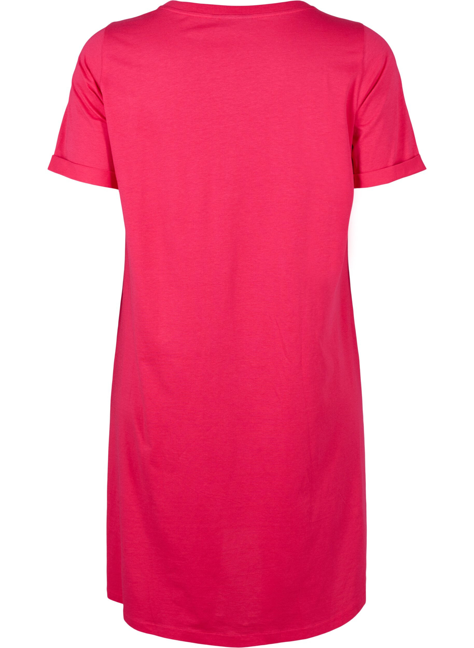 Zizzi Robe t-shirt en coton, Bright Rose, Packshot image number 1