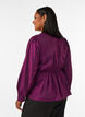 Glanzende viscose blouse met peplumeffect, Paars, Model image number 2