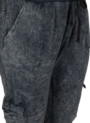 Pantalon délavé en mélange de coton, Grey acid washed, Packshot image number 2