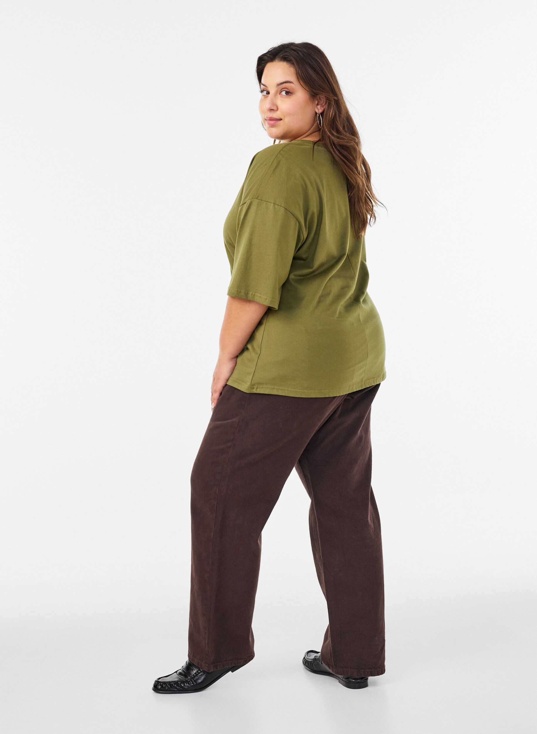 ZizziT-shirt avec d&eacute;tail drap&eacute;, Vert, Model image number 2