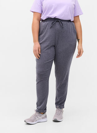 Pantalon chiné avec cordon de serrage et poches, Night Sky Melange, Model image number 2