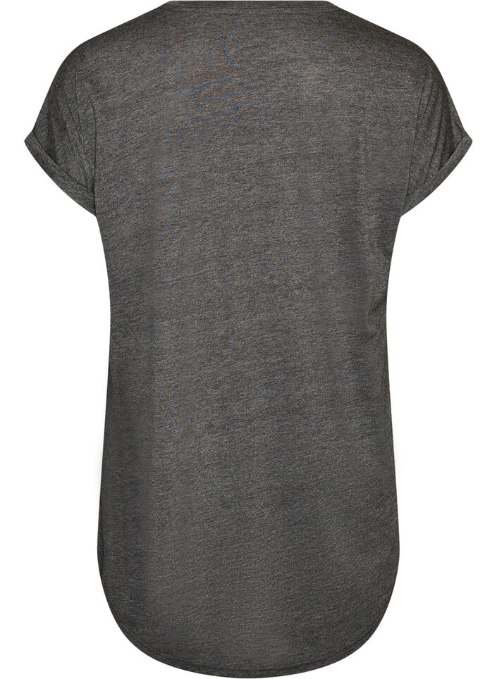 Chemise de nuit &agrave; manches courtes avec imprim&eacute; de texte, Noir, Packshot image number 1