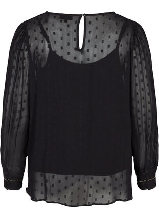 Long-sleeved blouse with decorative details, Black, Packshot image number 1