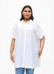 Lang shirt van viscose met korte mouwen, Bright White, Model image number 0