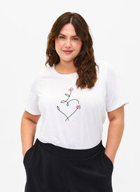 FLASH - T-shirt met motief, Bright White Heart, Model