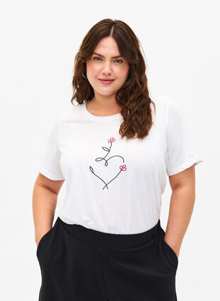 FLASH - T-shirt avec motif, Bright White Heart, Model image number 0