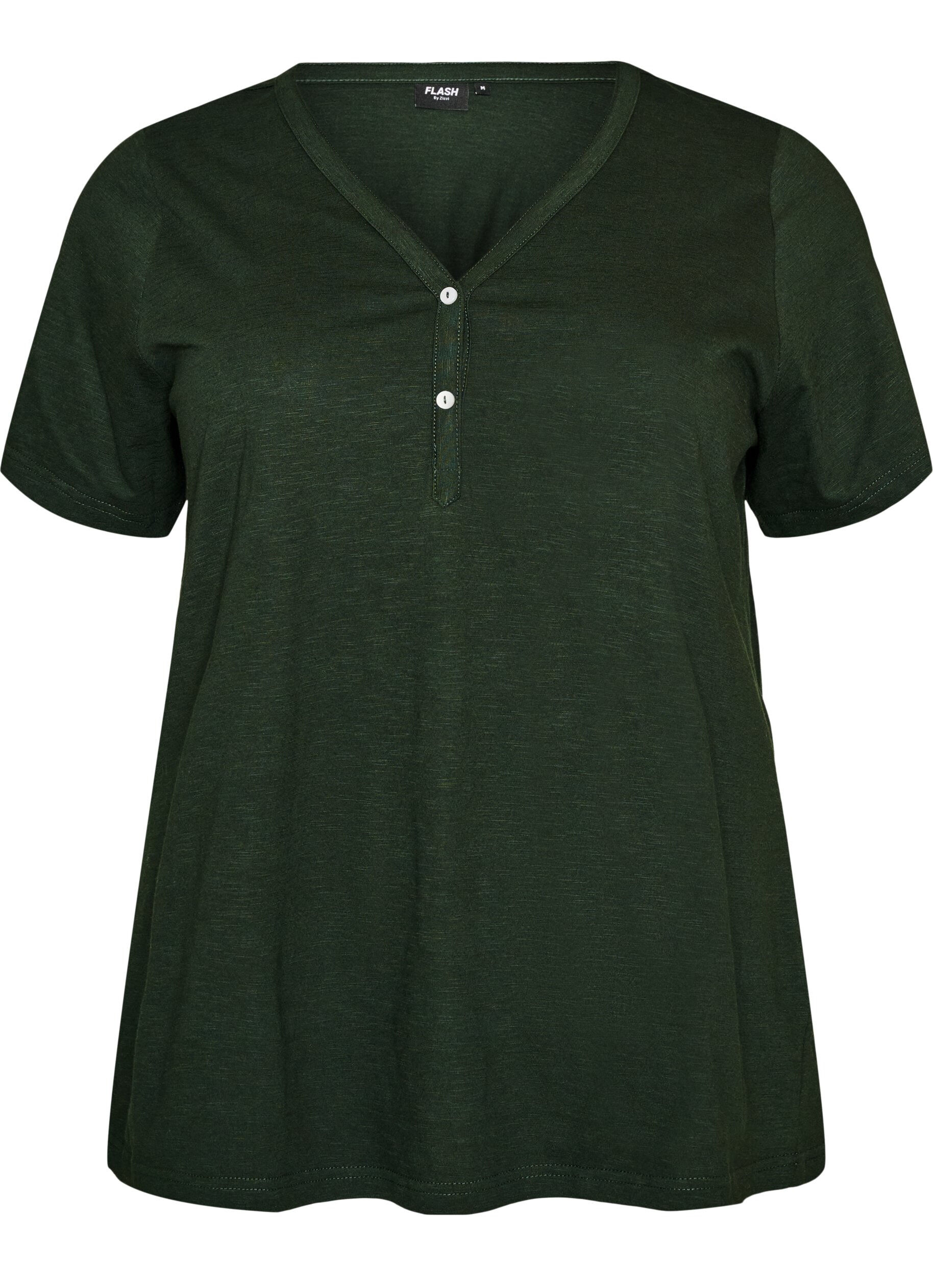 ZizziT-shirt met knoopdetail, Groen, Packshot image number 0