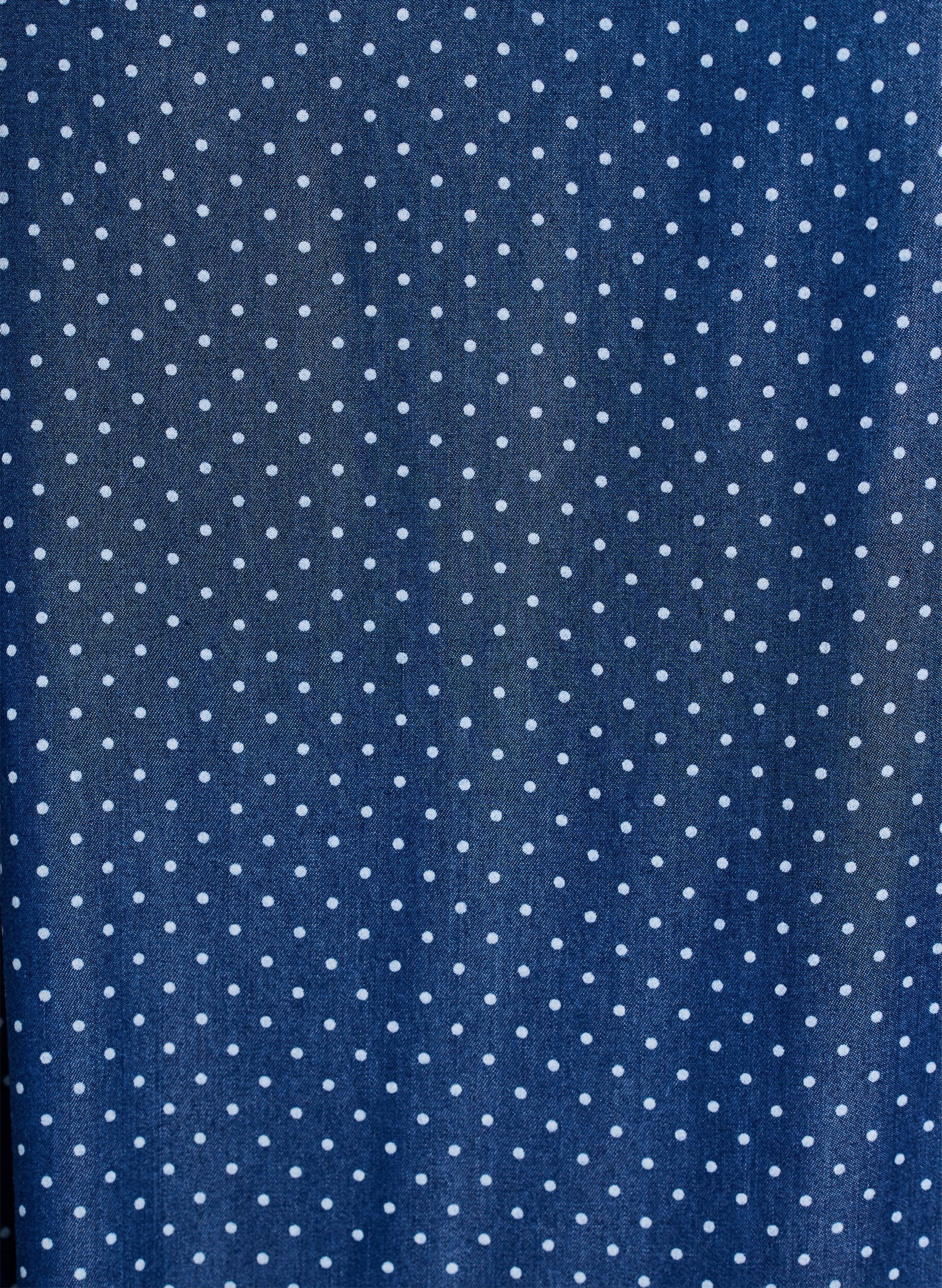 ZizziKnielange jurk met bandjes in TENCEL&trade; Lyocell met een denimlook, Blauw, Packshot image number 2