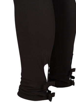 3/4 legging van viscose met strik, Black, Packshot image number 3