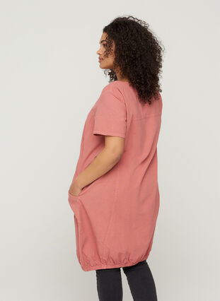Robe en coton à manches courtes, Canyon rose, Model image number 1